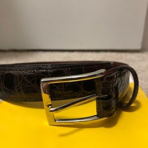 Beautiful brown crocodile belt